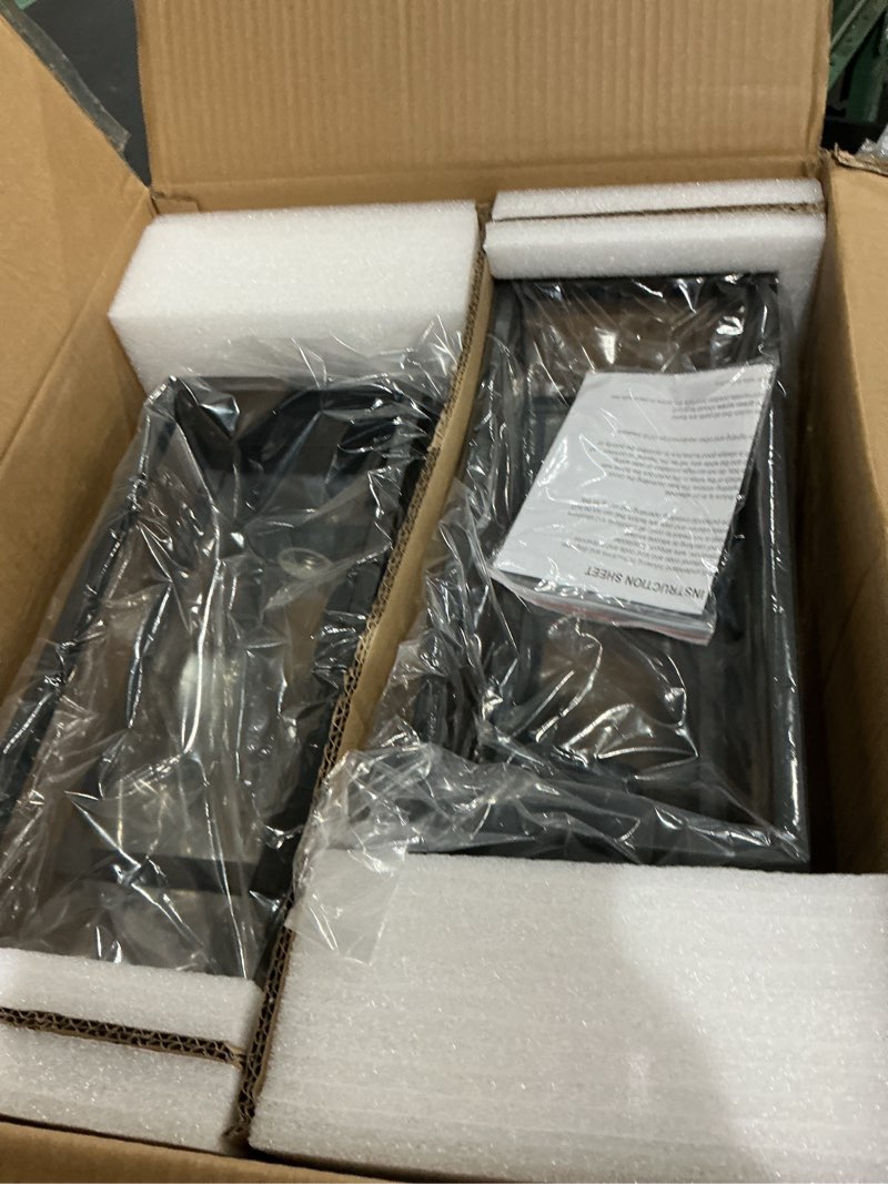 Condition photo showing Good Condition for 18" outdoor wall light fixtures waterproofed exterior lantern w/sturdy rectangular double cage in satin black&clear tempered glass,sconce mounted for house patio,front door,porch,garage lighting 2pack 18-inch satin black