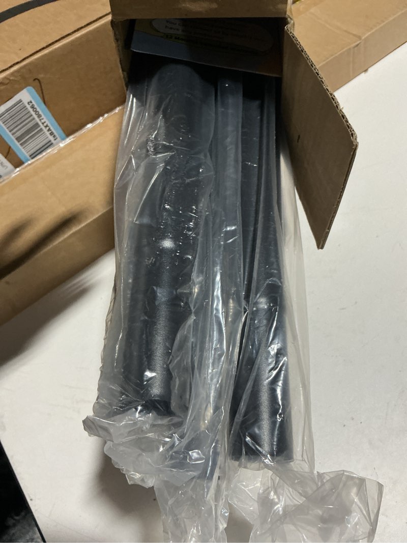 Condition photo showing Good Condition for treije tension curtain rod 39-157in-55lb, outdoor extra long curtain rod no drilling for window or bathroom patio, adjustable heavy duty shower curtain rod, easy to install, never rust, non-slip-black black 39''-157''