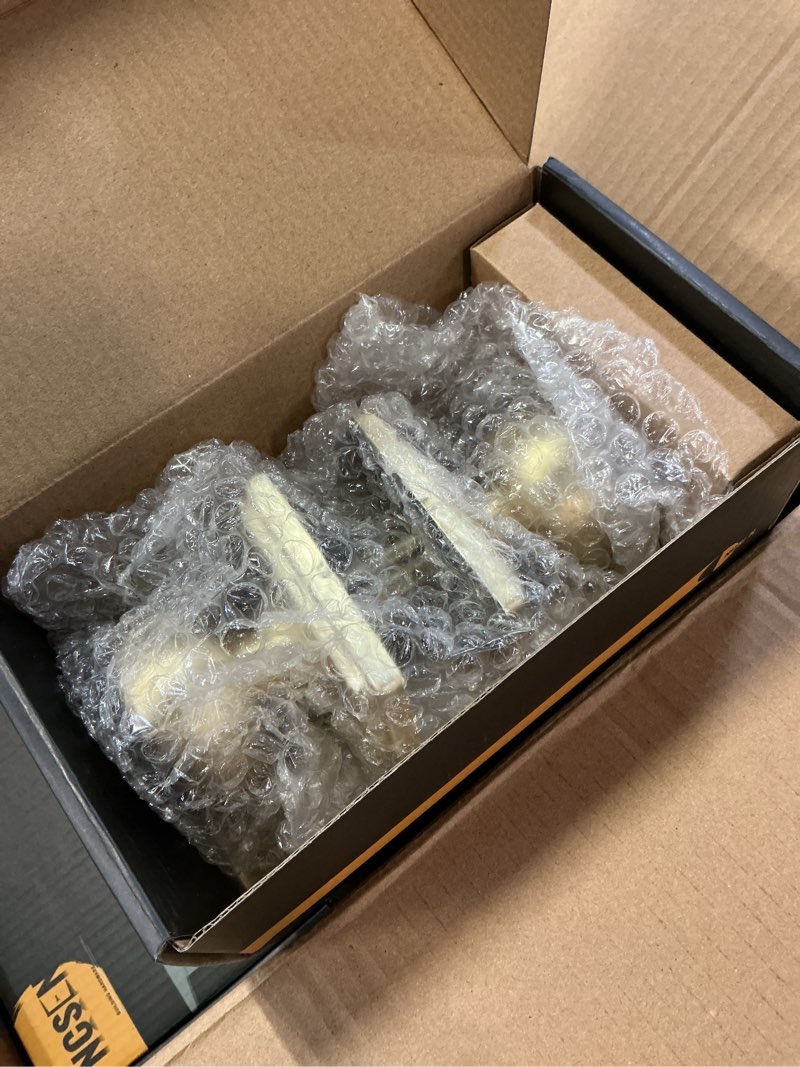 Condition photo showing Good Condition for 6 Pack Gold Door Knobs with Camelot Trim,Interior Door Knob with Lock,Coastal Door knob for Hall & Closet, Satin Brass 6 Passage Satin Brass