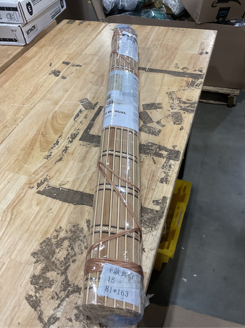 Condition photo showing New/Like New for bamboo blinds  bamboo roman shades for indoor windows outdoor patio,light filtering sunshade roll up window shades,easy to install carbonized broad