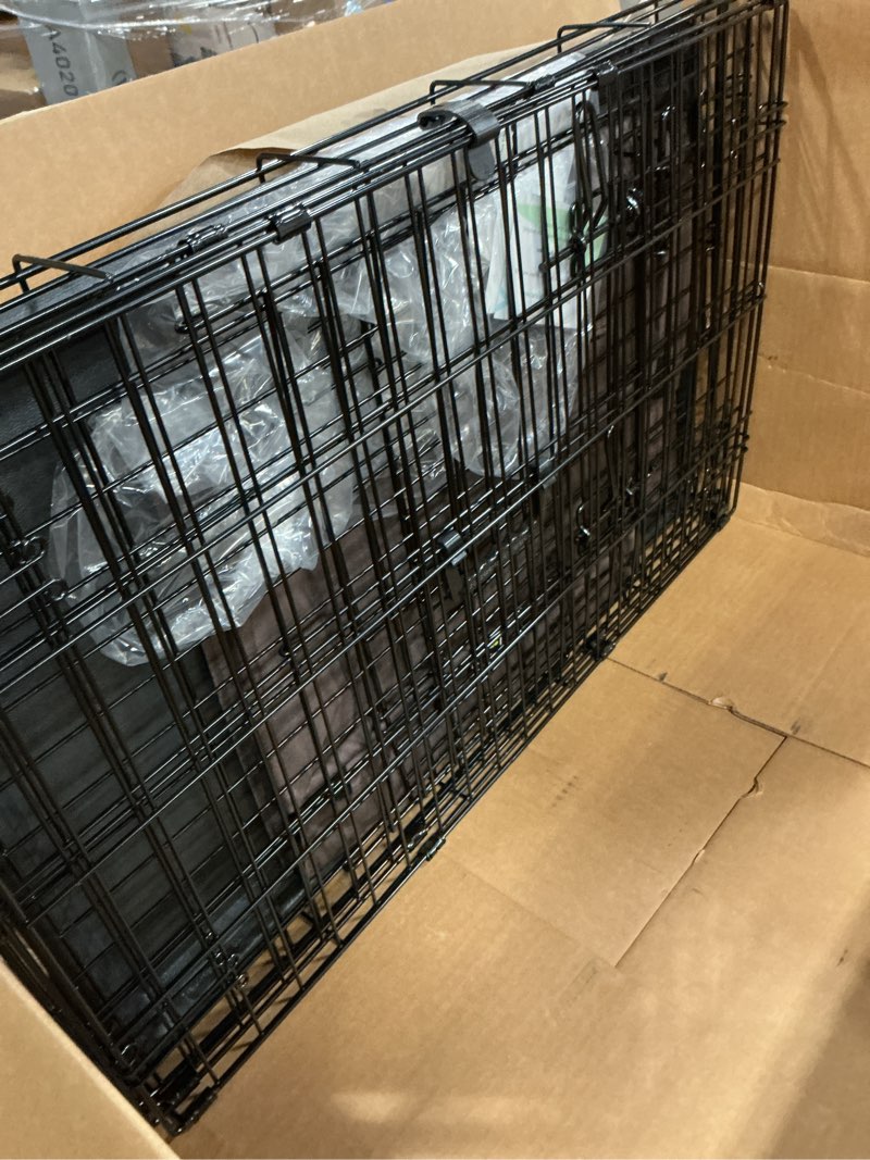 Condition photo showing Good Condition for donoro dog crates for small medium size dogs indoor double door dog kennels & houses for puppy and cats, collapsible metal contour dog cages (brown, 30.0" l x 19.0" w x 21.0" h) brown 30.0"l x 19.0"w x 21.0"h