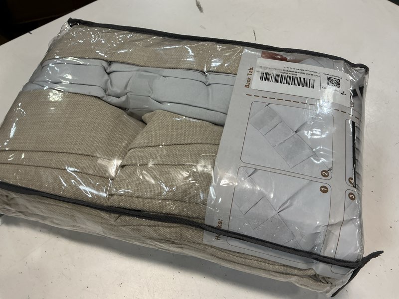 Condition photo showing Good Condition for Heavy Natural Linen 100% Light Blocking Curtains & Drapes 96 Inches Long 2 Panels Set for Bedroom, Neutral Pinch Pleated Black Out Thermal Warm Beige Curtain for Summer Heat Energy Efficient 40W x 96L Natural 40"W x 96"L (Pack of 2)