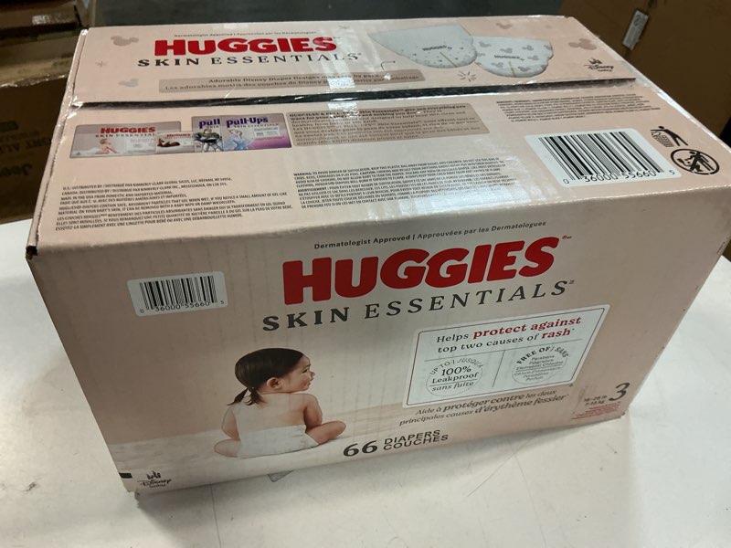 Condition photo showing New/Like New for Huggies Skin Essentials Diapers - Size 3 - 66ct