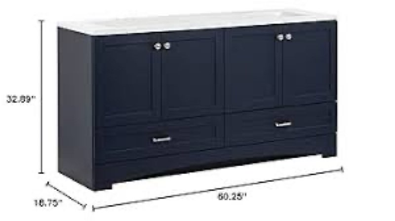 Spring Mill Cabinets Emlyn 36 Inch Bathroom Vanity with White Single Sink Top, 2 Cabinets, Fixed Shelf, 1 Drawer, 36.5" W x 18.75" D x 32.89" H, Sandy Oak Sandy Oak 36.5" W x 18.75" D x 32.89" H
