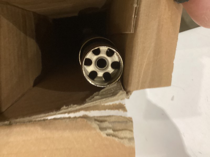 Condition photo showing As Is for Ivilon Tension Curtain Rod - Spring Tension Rod for Windows or Shower, 36 to 54 Inch. Warm Gold 36" to 54" Warm Gold