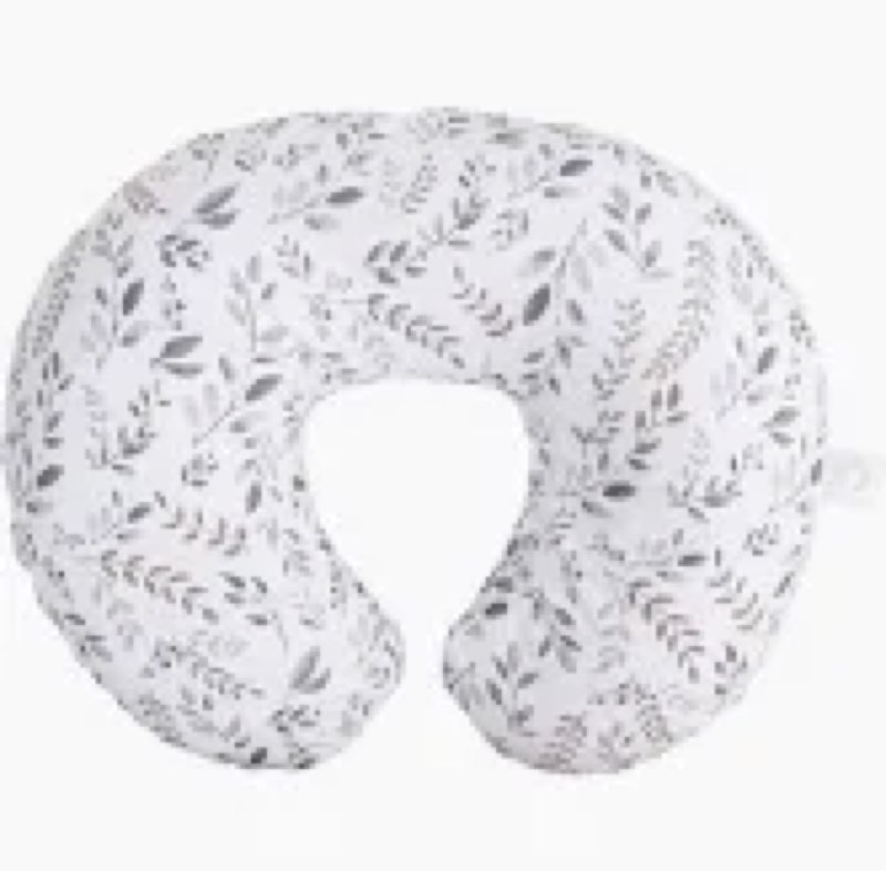 Breastfeeding Essentials Boppy Original Nursing Pillow - Gray Taupe Leaves (No More Arm Fatigue!) Baby Pillows For Sleeping For Newborn