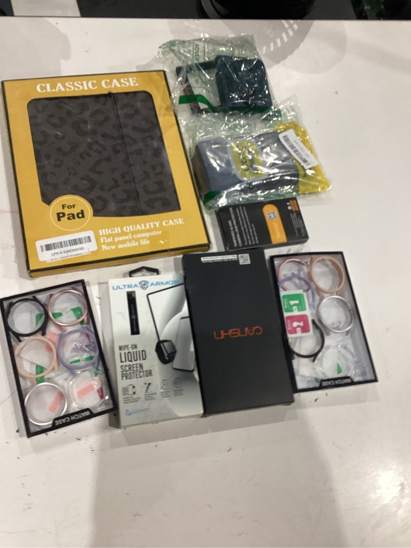Condition photo showing As Is for assorted cellphone/tablet/laptop case covers & accessories
