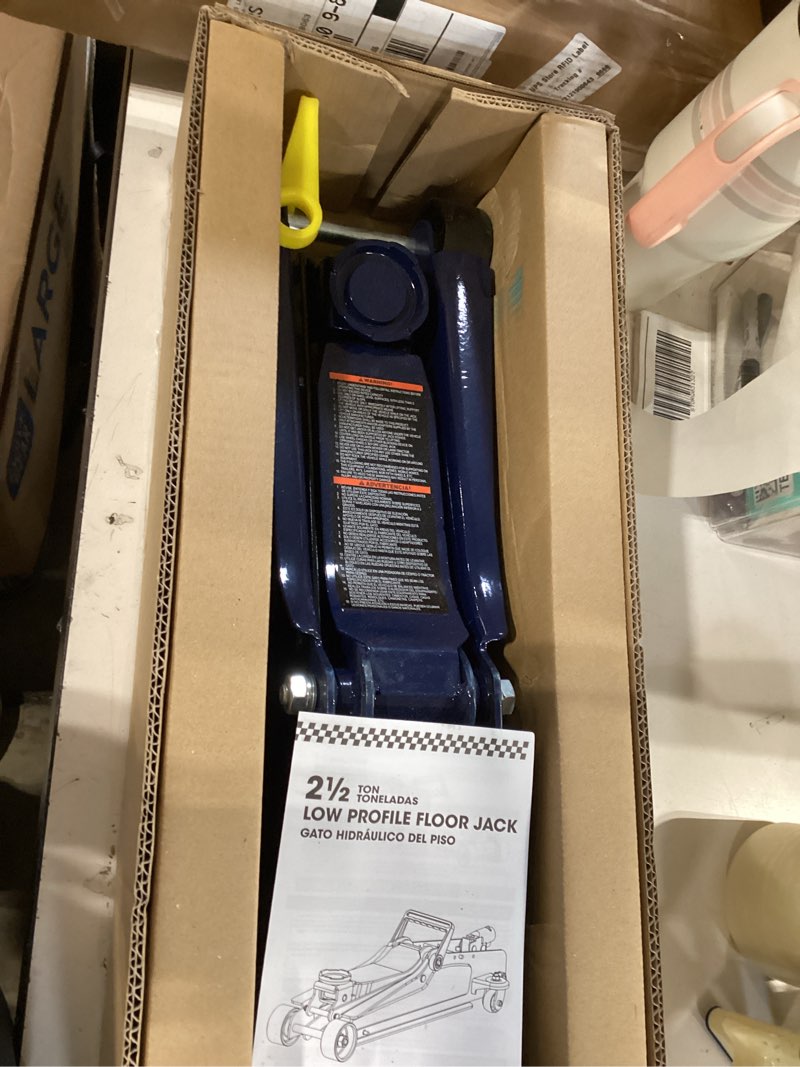 Condition photo showing Good Condition for big red 2.5 ton (5,000 lb) low profile hydraulic trolly jack, blue, at825051ur blue standard 2.5 ton