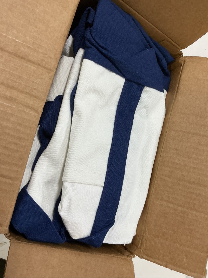 Condition photo showing Good Condition for 10Pcs Canvas Tote Bag Bulk with Outer Pocket, 12oz Cotton Blank Canvas Tote Bags 19 x 14.6Inch, 13 x 11Inch Reusable Grocery Bags Shopping Cloth Bags for Women, Navy Blue (5 Set Large & Medium) Navy Blue 10