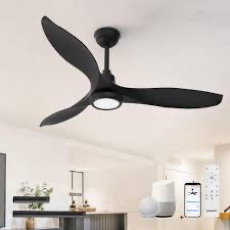 Ensenior 52 Inch Smart Ceiling Fans with Lights and Remote, Control via Alexa Google Voice App, Reve