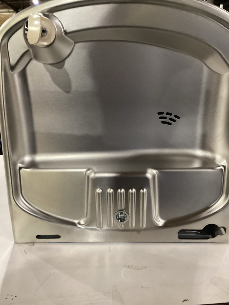 Condition photo showing As Is for **untested** (missing bottle filling portion) elkay ezsdwslk bottle filling station and cooler, 38.63 x 19.00 x 0.00 inches, light gray granite light gray granite non-filtered ez push bar non-refrigerated