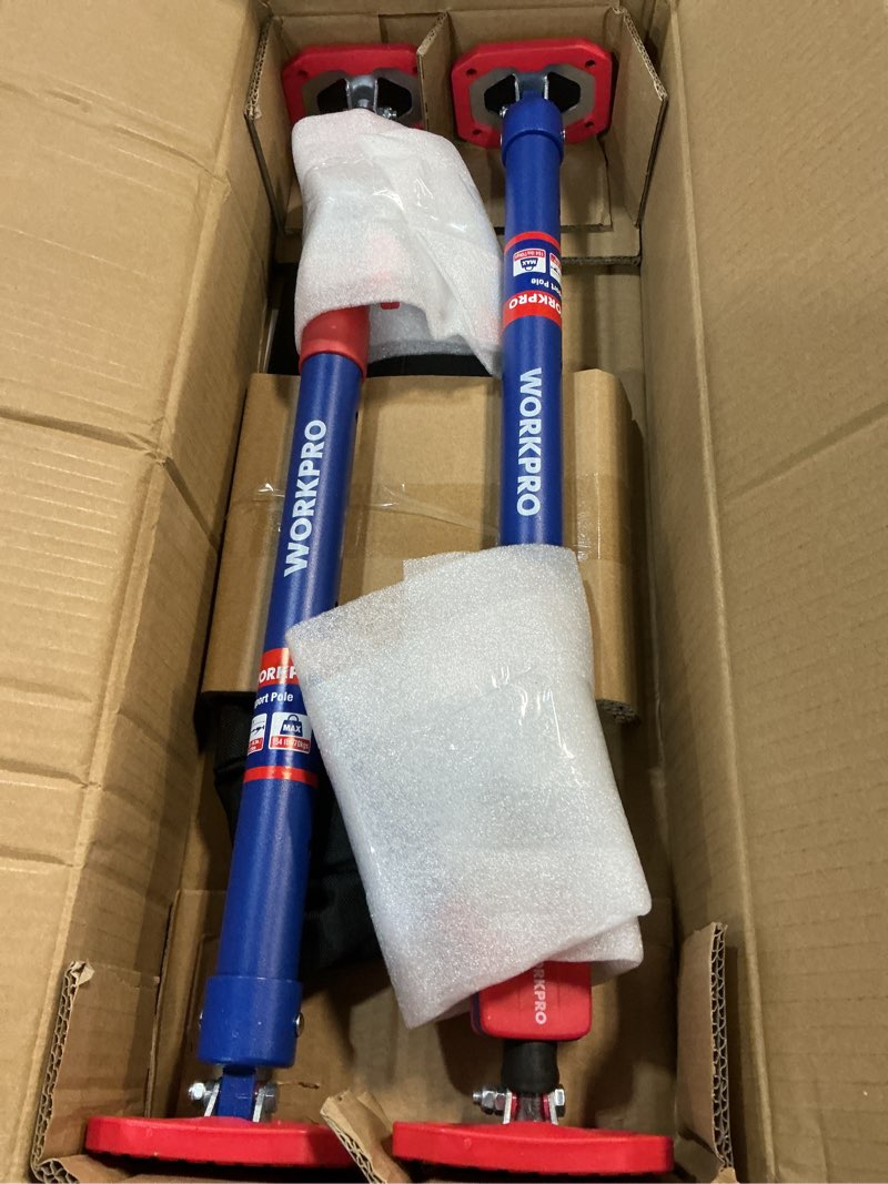 Condition photo showing Good Condition for workpro cabinet jack support pole, 23-5/8" to 45-1/4" steel telescopic quick support rod adjustable 3rd hand support system with 154 lbs capacity for cabinet jack, drywall jack& cargo bars, 2-pack medium-23.6"-45.3" 2pc