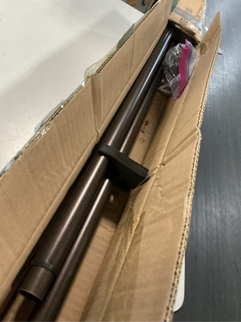 Condition photo showing Good Condition for heavy curtain rod,1 inch long curtain rods for windows 72 to 144 inch,ceiling mount drapery rods for windows 72" to 144" with premium aluminum brackets,outdoor curtain rod for patio,antique bronze 72-144" antique bronze