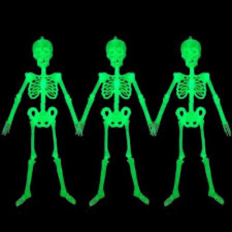 3 Pack Halloween Luminous Skeleton Decorations 5ft Full Body Glow-in-The-Dark Skeleton Rotatable Ske