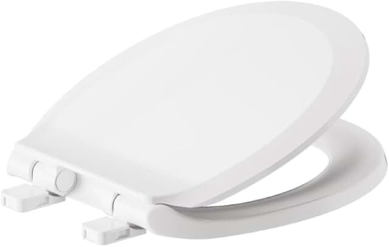 american standard mightytuff plastic white round soft close toilet seat