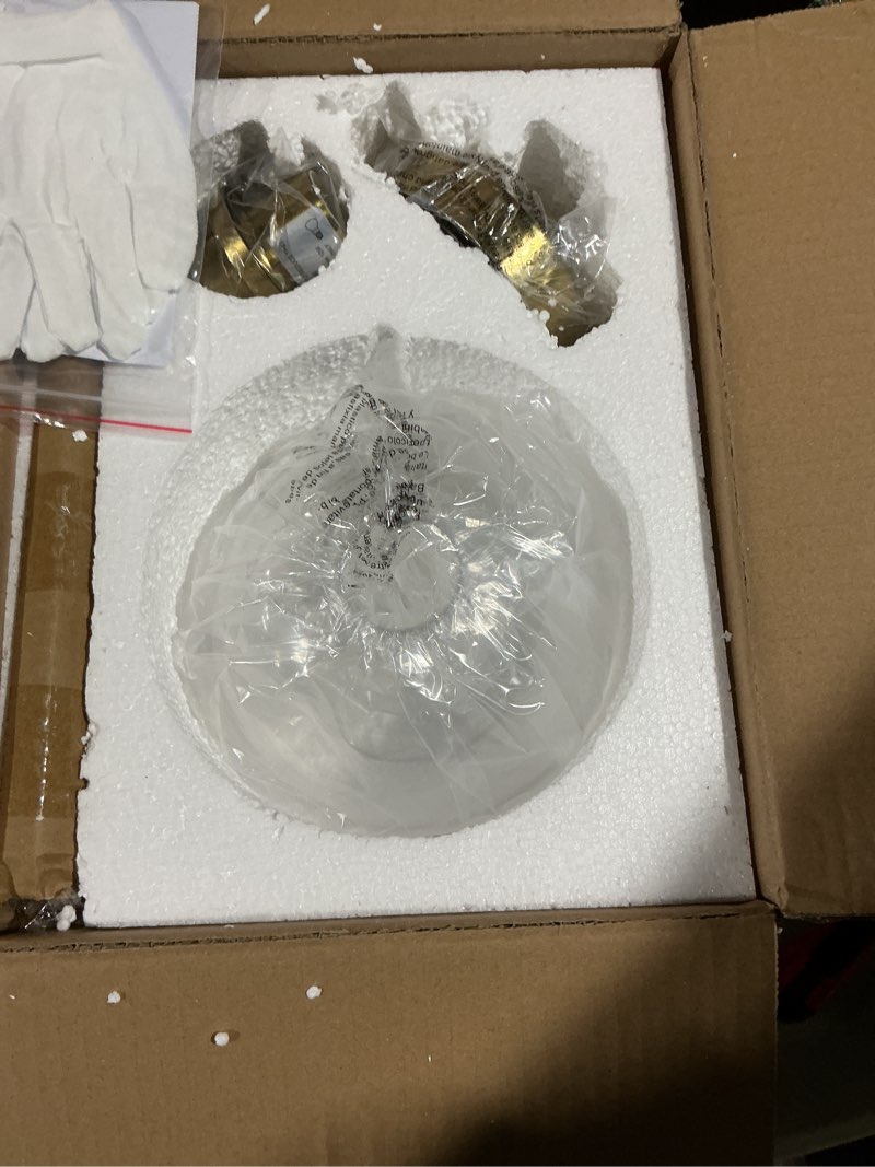 Condition photo showing Good Condition for EDISHINE Pendant Lights Kitchen Island, Modern Gold Hanging Light Fixture with Clear Glass Globe Shade, Hardwired Adjustable Metal Rod for Dining Room, Entryway, 1 Pack Gold 1 Pack