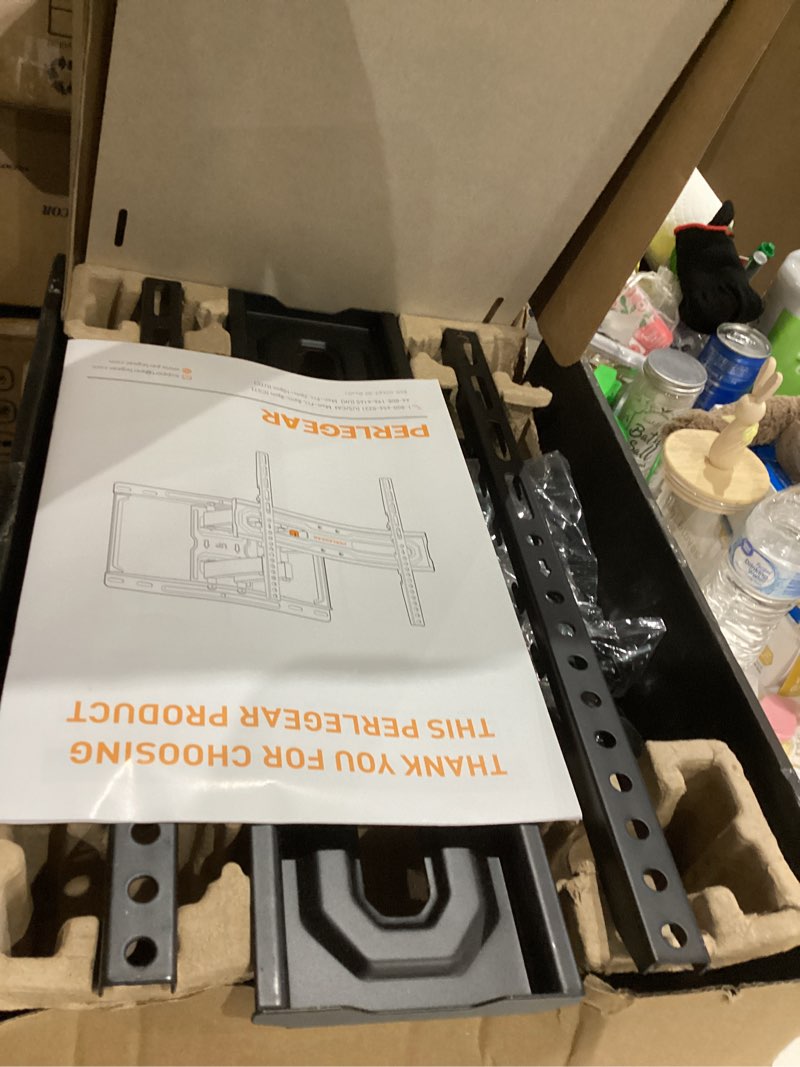 Condition photo showing Good Condition for Perlegear Full Motion TV Wall Mount for 26-74 inch TVs, Height Adjustable TV Mount, Pre-Assembled Wall Mount TV Bracket with Tool-Free Tilt, Swivel, Fits 16” Studs, 99 lbs, Max VESA 400x400mm, PGMF21 26-74 Inch Full Motion TV Wall Mount