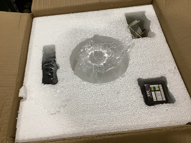 Condition photo showing Good Condition for LINGCMP Minimalist Modern White Globe Glass Ceiling Light Round Walnut Grain Semi Flush Mount Ceiling Lamp Fixture Wood Grain Nordic Retro Hallway Close to Ceiling Light for Entryway Porch Balcony Walnut Color