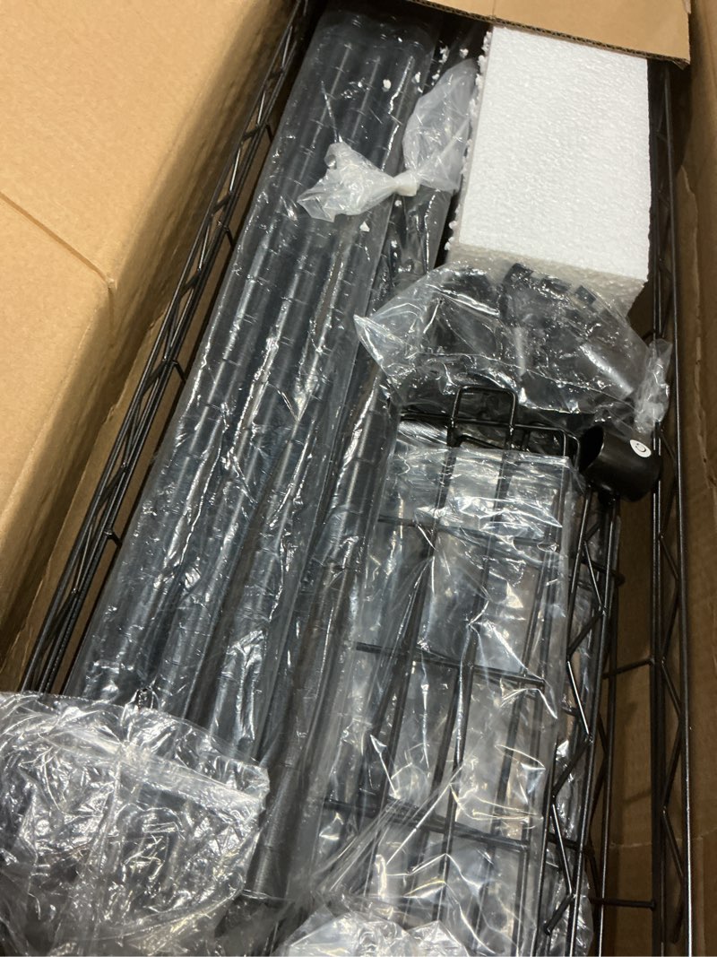 Condition photo showing Good Condition for 4-Tier Over The Toilet Storage, Bathroom Shelves with 6 Hooks, Metal Over Toilet Organizer with Adjustable Shelf and Basket, Freestanding Rack Space Saver for Bathroom, Laundry, Black