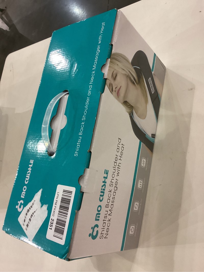 Condition photo showing New/Like New for MoCuishle Shiatsu Back Shoulder and Neck Massager with Heat, Electric Deep Tissue 4D Kneading Massage, Best Gifts for Women Men Mom Dad Black, Blue