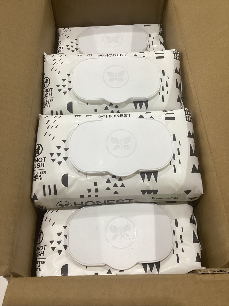 Condition photo showing New/Like New for the honest company baby wipes for sensitive skin, hypoallergenic, fragrance-free, multi-use, pattern play design, 720 count (10 packs of 72) pattern play 72 count (pack of 10)