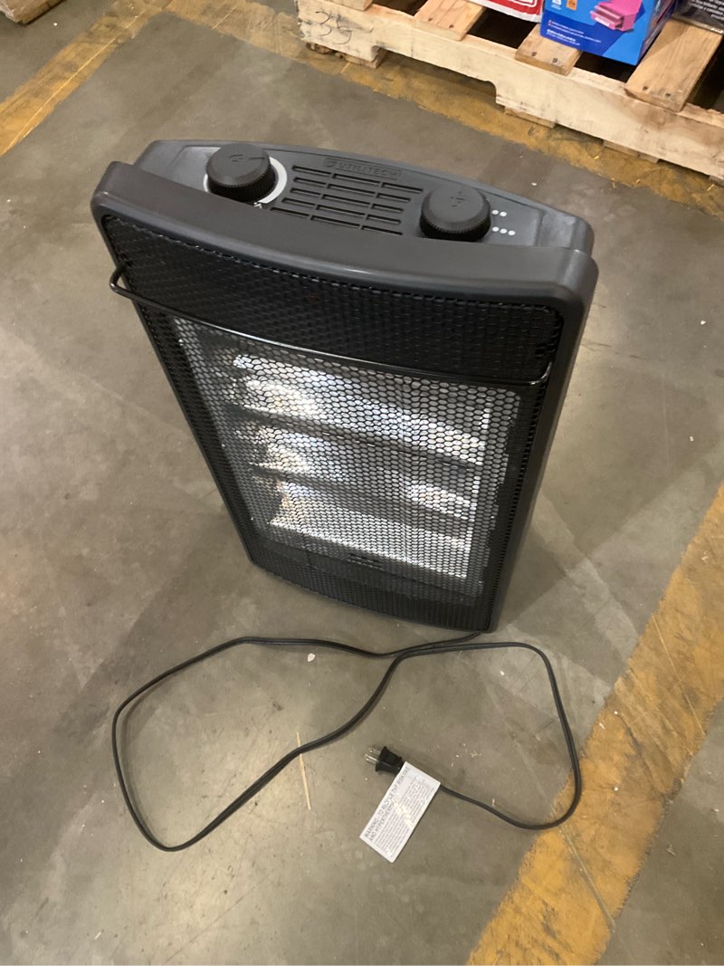 utilitech 1500 -watt infrared quartz tower indoor electric space heater with thermostat