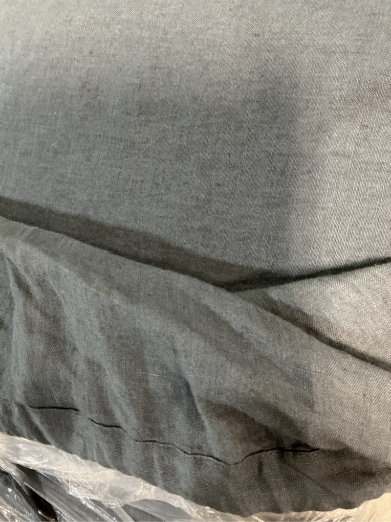 Condition photo showing New/Like New for european linen double flange duvet cover (size: full/queen color night fall )