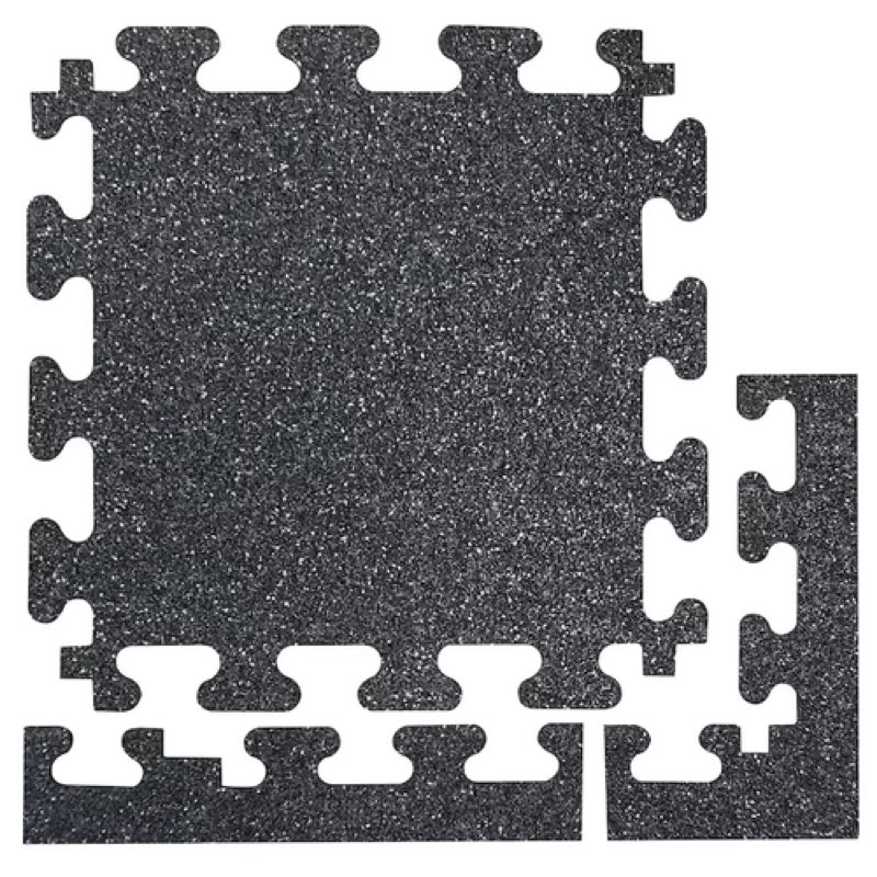  FANMATS 12" W x 12-in L x 0.25-in T Interlocking Rubber Gym Floor Tile 12-sq ft