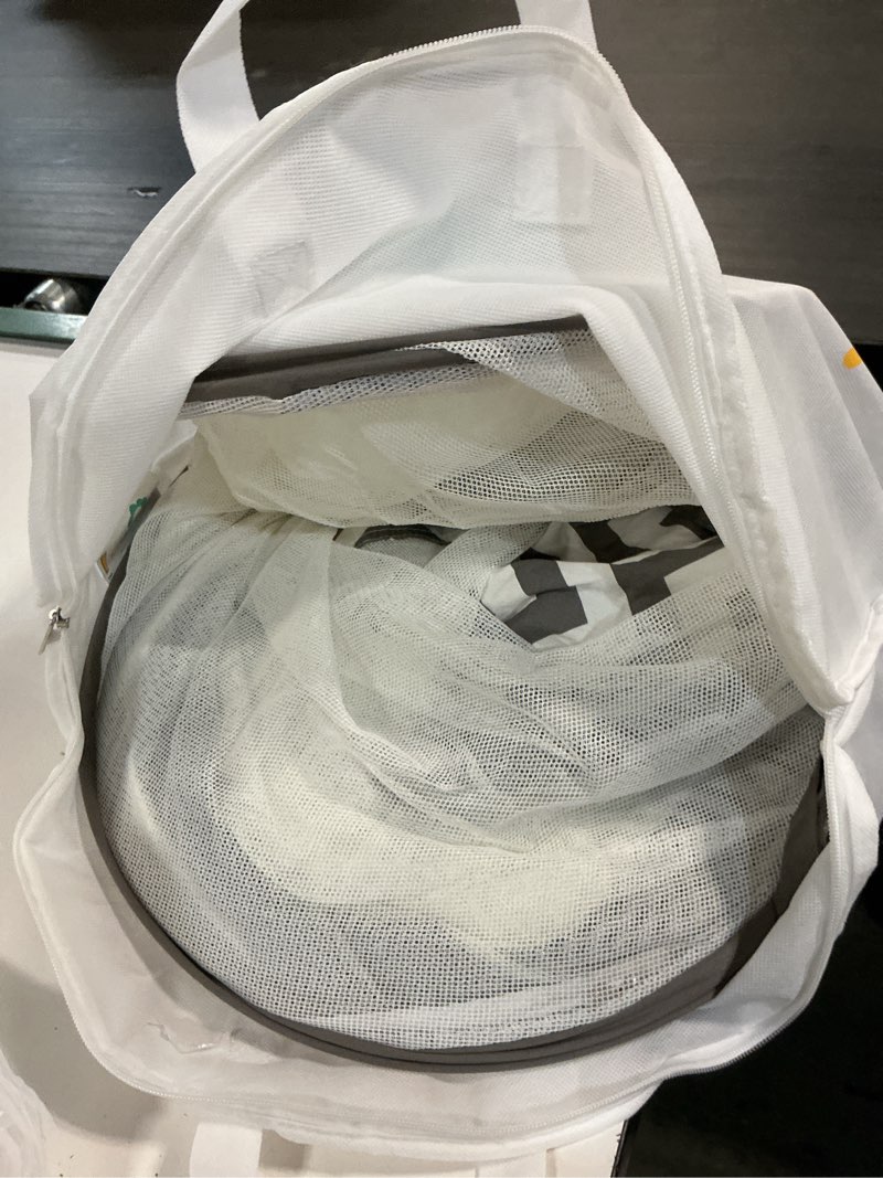 Condition photo showing As Is for crib tent to keep baby from climbing out - crib net to keep baby in - pop up breathable cribs cover - canopy with upgrade strong mesh and durable zipper (grey, lager) gray lager