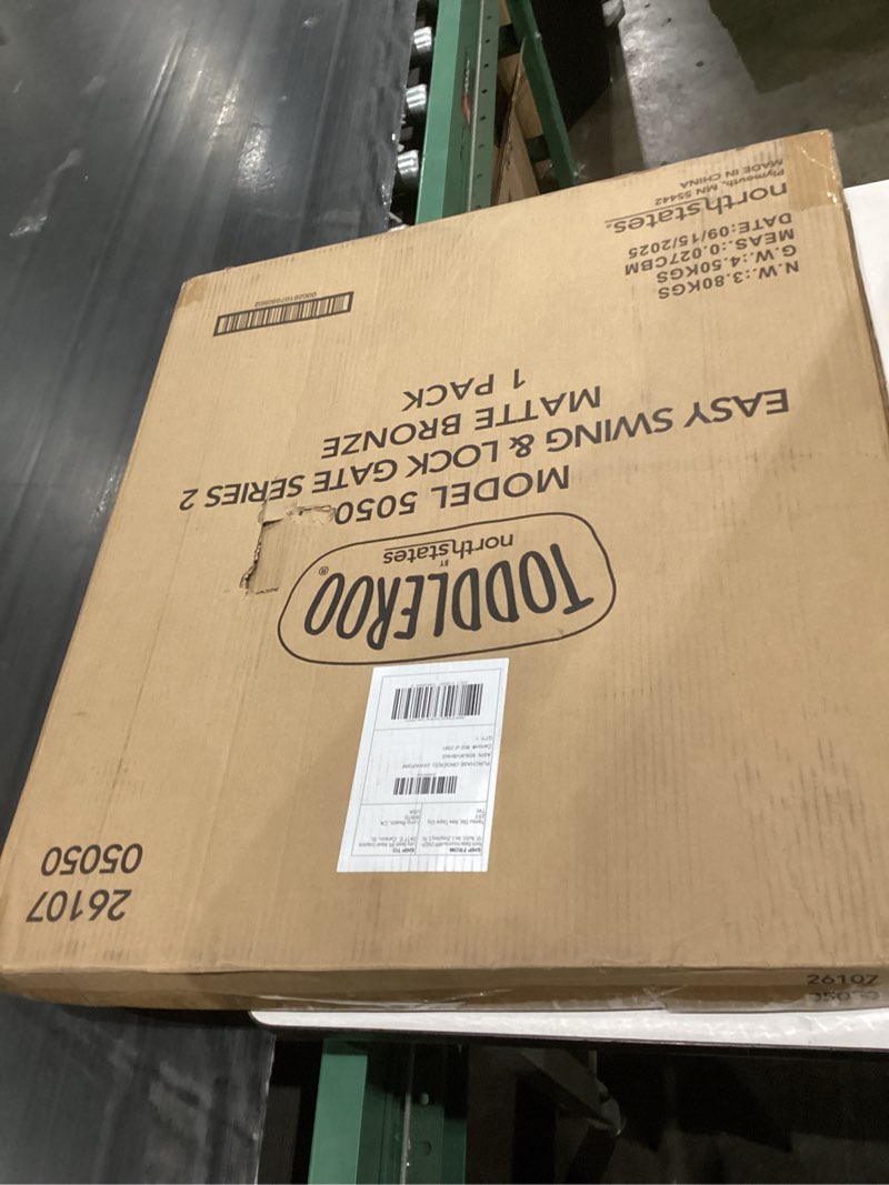 Condition photo showing New/Like New for Toddleroo by North States - Easy Swing & Lock Baby Gate Series 2: Metal Safety for Stairs & Doorways - Adjustable 28.68 to 47.85 Inches Wide - 31 Inches Tall - Matte Bronze