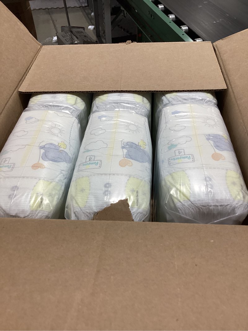 Condition photo showing Good Condition for pampers swaddlers diapers, size 4 (15-34 lbs), 150 count, absorbent, keeps baby dry and comfortable, skin safe disposable baby diaper (packaging may vary) size 4 150