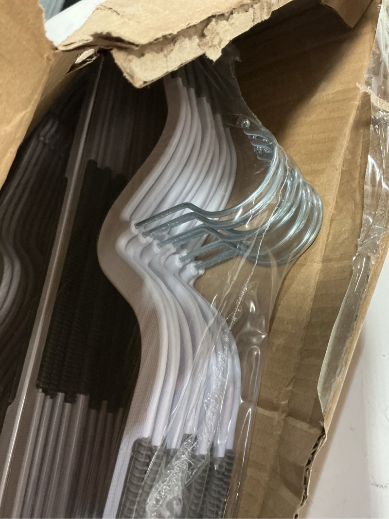 Condition photo showing New/Like New for 20 pack short neck plastic hangers, heavy duty clothes hangers with non-slip pads,space saving closet organizer for shirts, coats, pants (grey)