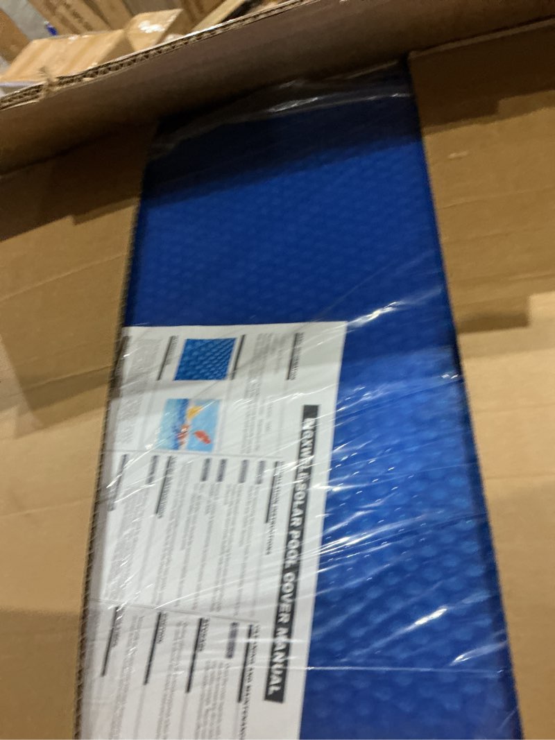 Condition photo showing New/Like New for bigxwell solar pool cover, blue heavy-duty insulating pool heater covers.