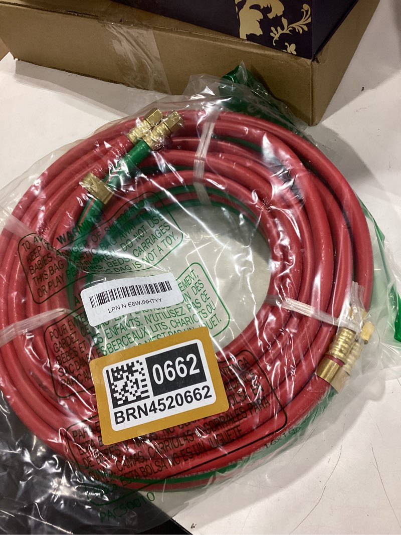 Condition photo showing New/Like New for rx weld 3/16 oxygen acetylene hose, 3/8"-24 a fittings, 25 feet | grade r