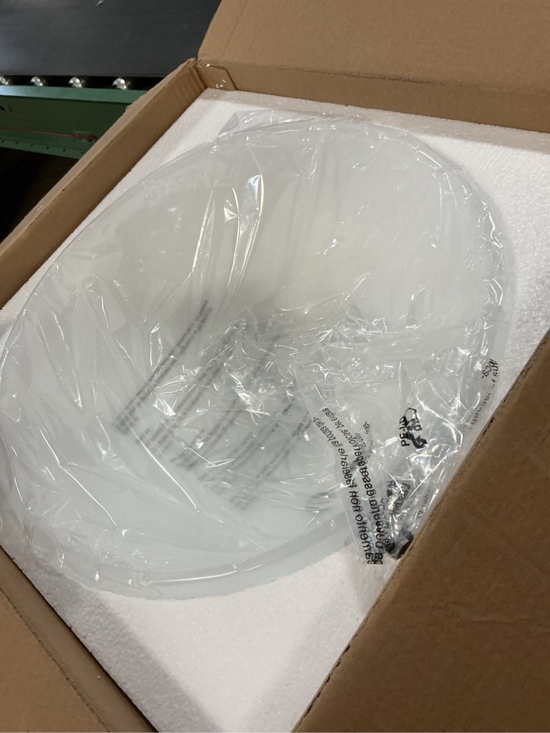Condition photo showing Good Condition for alabaster white style replacement glass shade for medium base socket torchiere lamp, ceiling fan light covers and pendant, floor lamps,13-3/4" diameter x 5-8/9" high white alabaster 13-3/4"x h5-8/9"