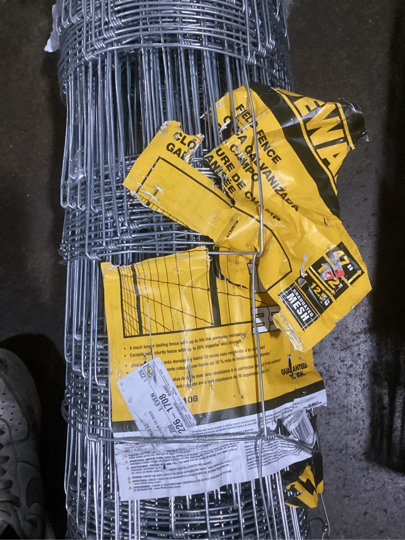 Condition photo showing Good Condition for dewalt – mesh welded wire fence – 47in. x 132 ft. – 12.5 gauge galvanized steel – for garden protection | livestock fencing | property barriers 47”x132’