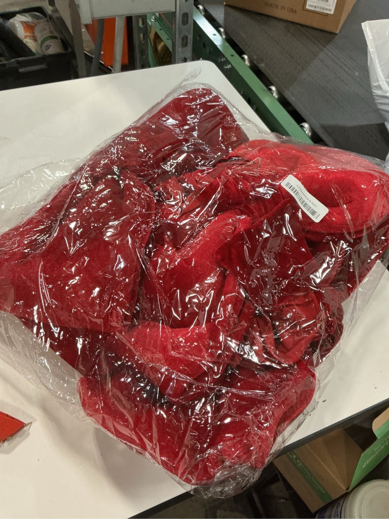 Condition photo showing As Is for janinka 6 pcs christmas red velvet bows decoration set include 1 large red bow tree topper, 1 small wreath bow and 4 velvet chair bows sashes holiday decor for christmas tree, wreaths, dining chairs