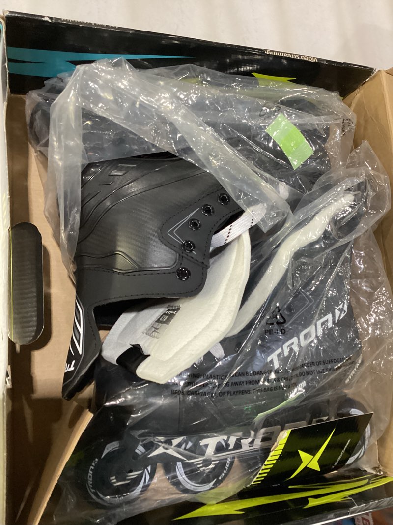 Condition photo showing New/Like New for TronX Stryker 3.0 Senior Adult Junior Kids Inline Roller Hockey Skates, New for 2023