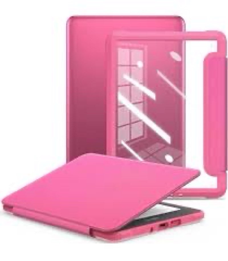 lainergie 6in case with hand strap and stand,incompatible with old version, durable synthetic leather cover with auto sleep wake,raspberry y raspberry