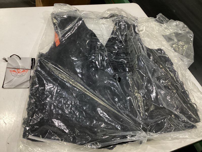 Condition photo showing New/Like New for milwaukee leather mll4546 women's black premium leather lightweight v-neck motorcycle rider vest w/side laces xx-large