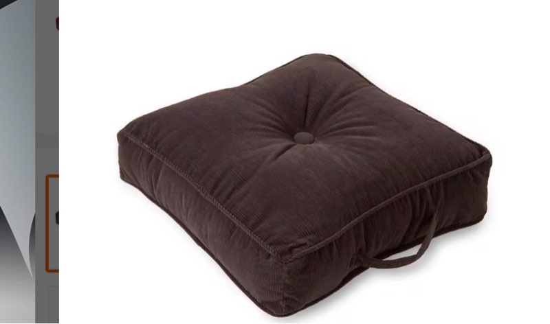 Omaha Charcoal Microfiber 21 in. x 21 in. Square Floor Pillow black 