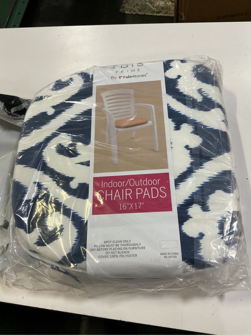 Condition photo showing New/Like New for  ties outdoor chair pads set of 2 navy square patio chair cushions with ties fbts prime outdoor chair pads set of 2 navy blue and white  geometry square patio chair cushions with ties
