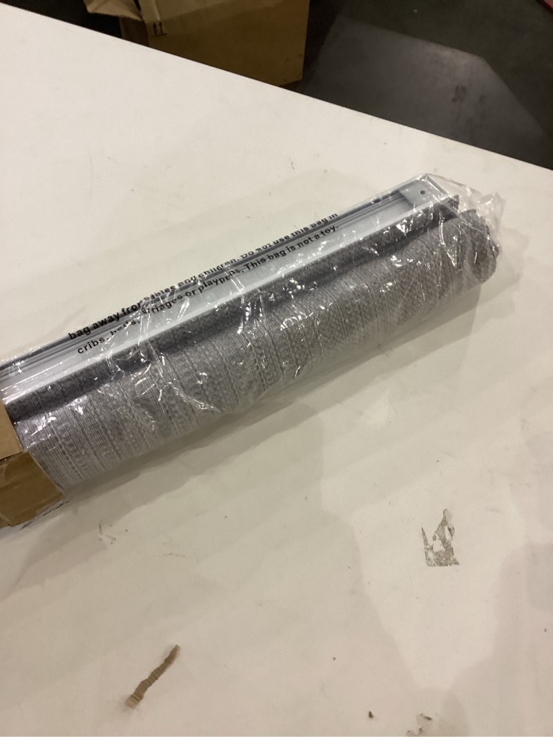 Condition photo showing New/Like New for 33"x64" Paxton Basketweave Room Darkening Cordless Roman Shade Gray - Madison Park: Indoor Window Blinds, OEKO-TEX Certified