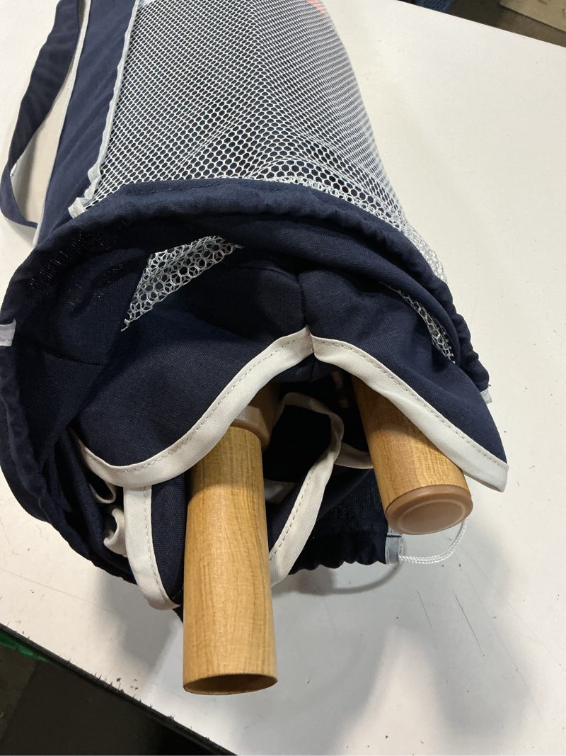Condition photo showing Good Condition for 6.5' double scallop valance outdoor patio umbrella - navy - threshold designed with studio mcgee