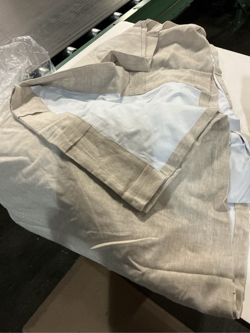 Condition photo showing Good Condition for european linen true blackout curtain, 96x108, flax