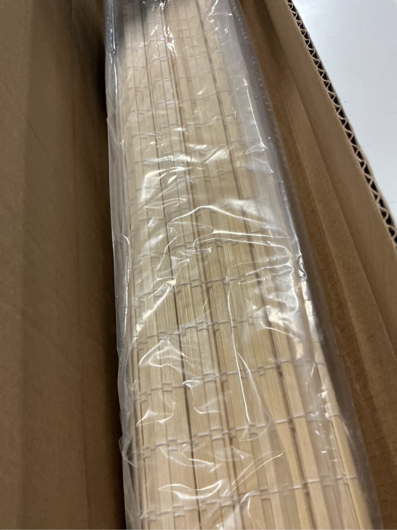 Condition photo showing Good Condition for lazblinds cordless bamboo roman shades, privacy window treatment, roll up bamboo blinds for windows, 35'' w x 60'' h privacy-dp-natural 35'' w x 60'' h