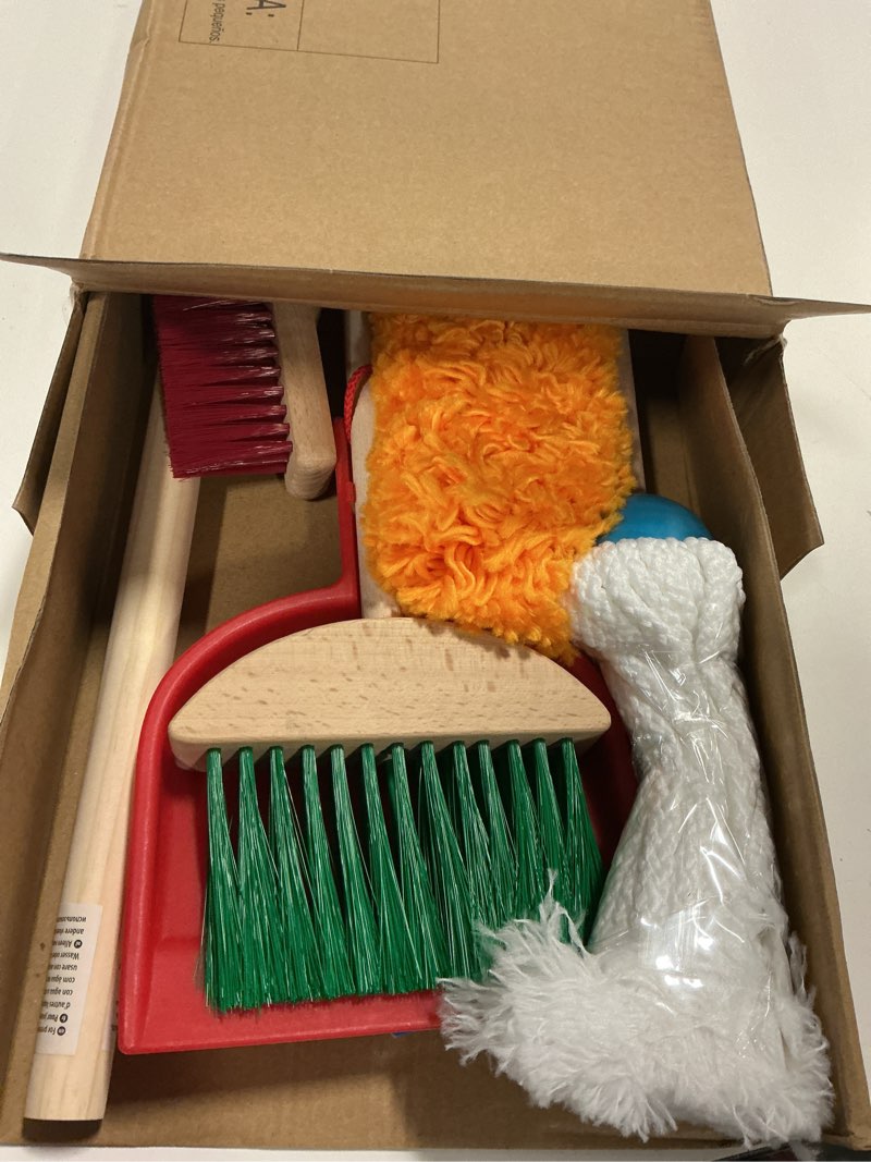 Condition photo showing Good Condition for Melissa & Doug Let's Play House Dust! Sweep! Mop! 6 Piece Pretend Play Set - Toddler Toy Cleaning Set, Pretend Home Cleaning Play Set, Kids Broom And Mop Set For Ages 3+