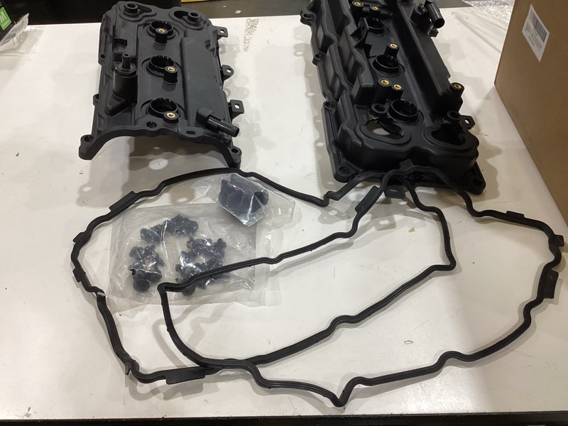 Condition photo showing As Is for engine valve cover left & right 13264-9n00a 13264-9n00b 3.5l v6