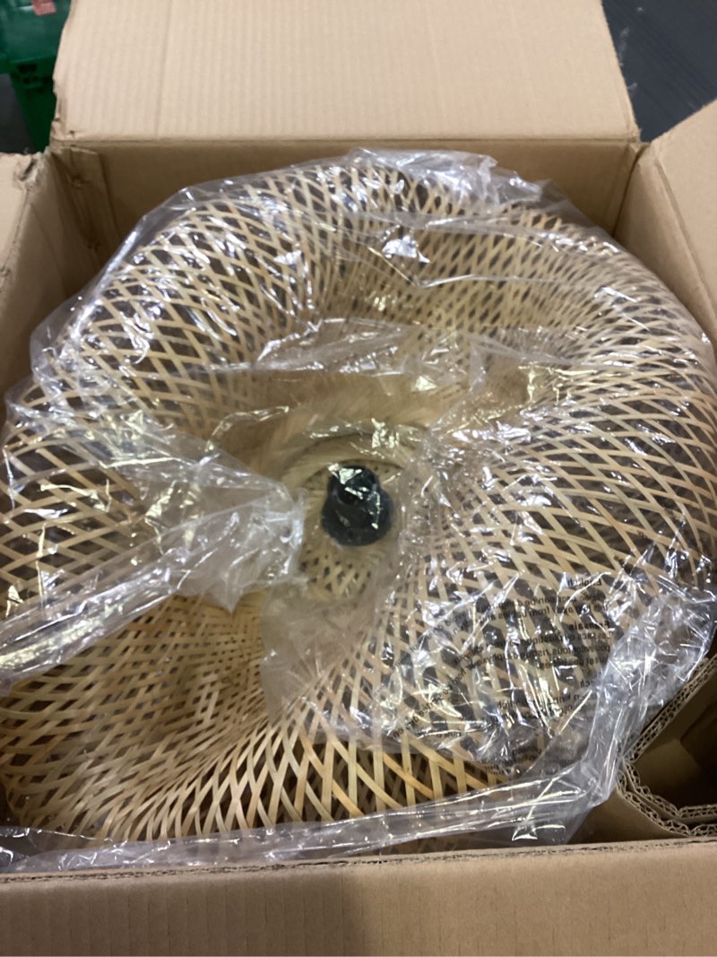 Condition photo showing Good Condition for Woven Bamboo Pendant Lighting Fixtures, Bird Nest Lamp Shade Ceiling Hanging Light with Adjustable Cord for Living Room Dining Room Bar Café, Farmhouse Vintage Rustic Décor 22'', No Bulb