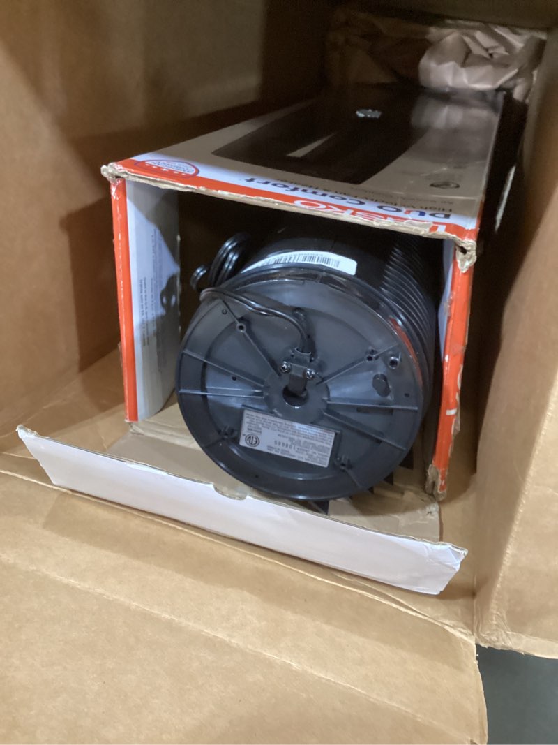 Condition photo showing As Is for vornado osc84 41" whole room oscillating tower fan, remote control, 70-degree oscillation, quiet operation, 4 speed settings, 8-hour timer, powerful air circulation, black